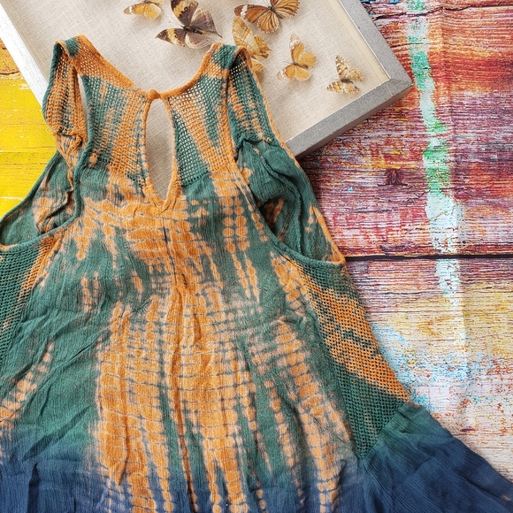 Lovers + Friends Tie Dye Mesh Mini Swing Dress S - Picture 8 of 10